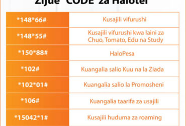 Hizi Apa Code za Haloteli Namba Muhimu Za Haloteli