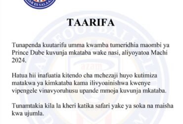 Azam Fc Yakubali Ombi La Prince Dube Kuvunja Mkataba