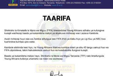 FIFA Yaiondolea Yanga Adhabu ya Kufungiwa Kusajili