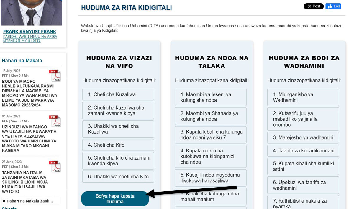 Jinsi ya Kuhakiki Cheti cha Kuzaliwa RITA Online 2024