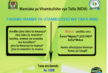 Jinsi ya Kupata Namba ya NIDA Kwa SMS