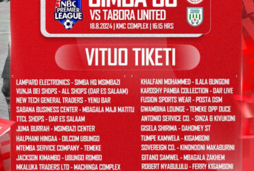 Vituo Vya Kununua Tiketi za Mechi ya Simba vs Tabora United