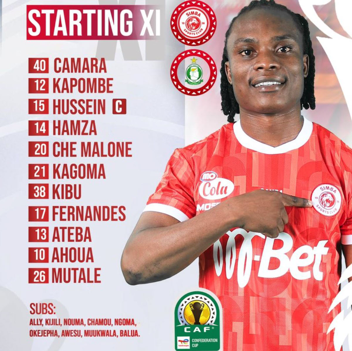 Kikosi cCha Simba Leo Vs Al Ahli