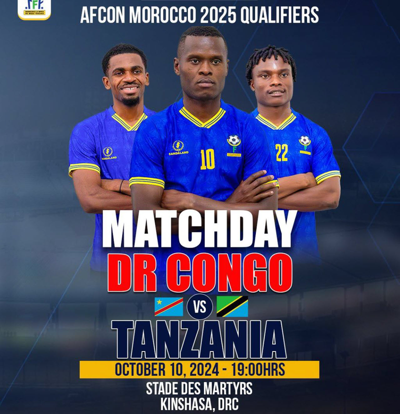 Kikosi cha Tanzania Taifa Stars Vs Dr Congo leo 10 10 2024