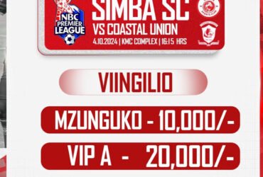 Viingilio Mechi ya Simba Vs Coastal Union