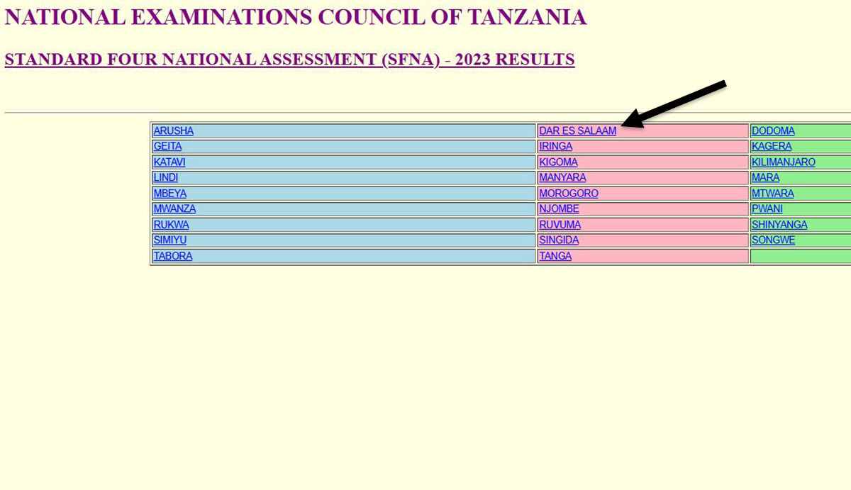 Kuangalia Matokeo darasa la nne dar es salaam