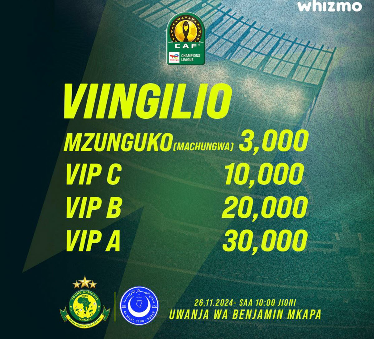 Viingilio Mechi Ya Yanga VS Yanga Vs Al Hilal