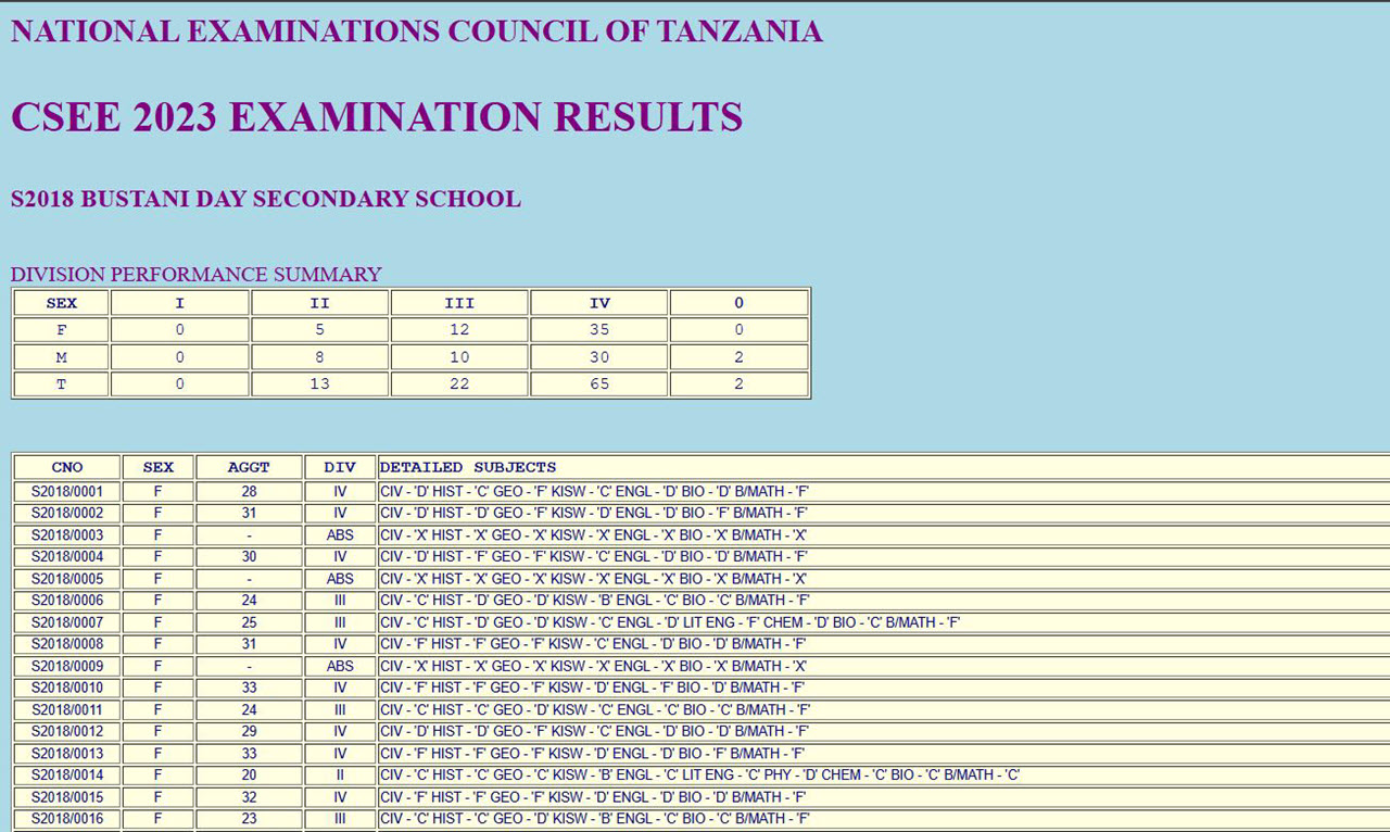 Jinsi ya Kuangalia Matokeo ya Kidato Cha Nne 2024