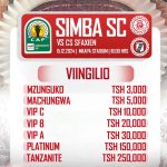 Viingilio Mechi ya Simba VS CS Sfaxien