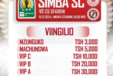 Viingilio Mechi ya Simba VS CS Sfaxien