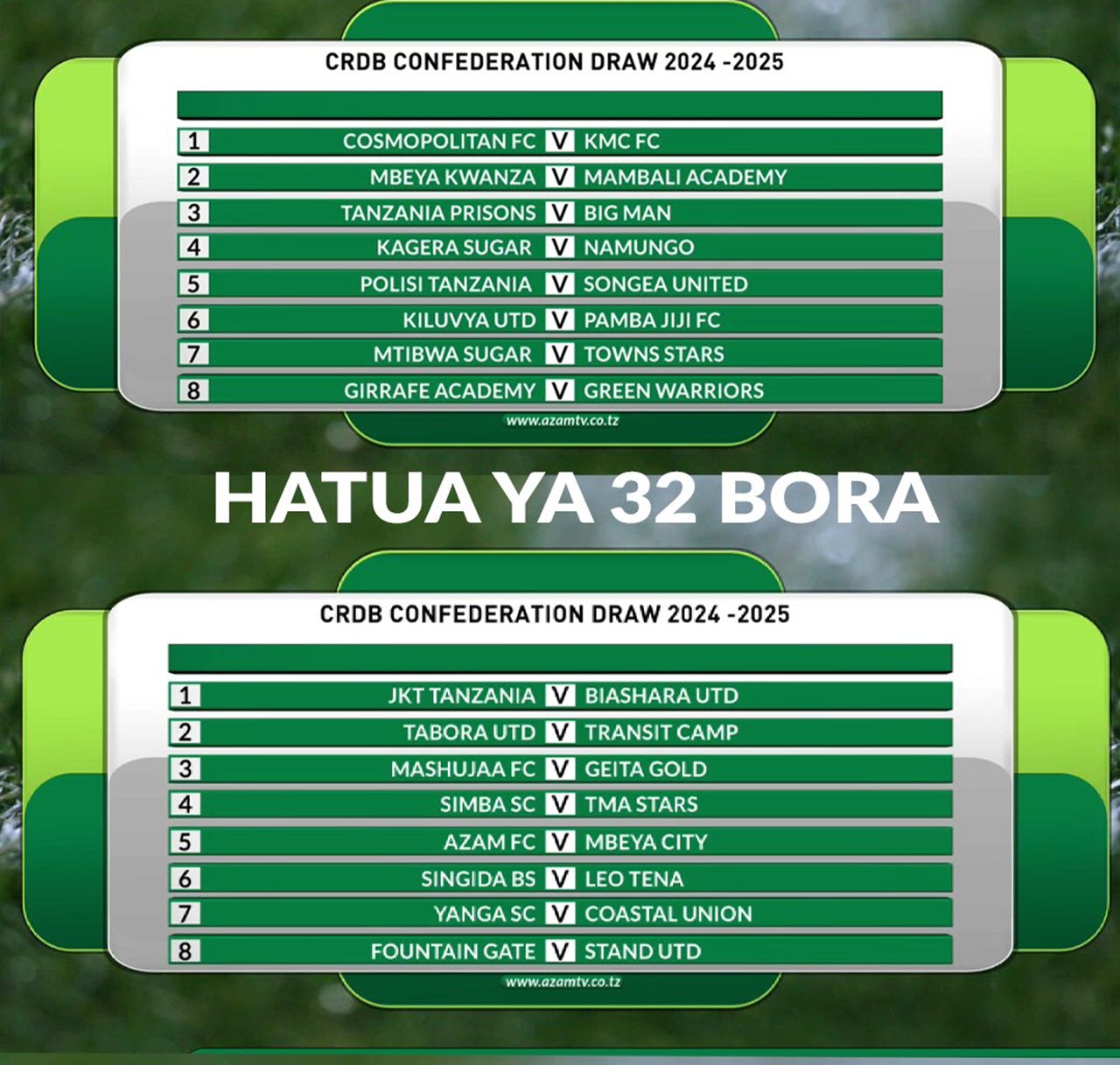 Droo ya Kombe la Shirikisho CRDB Federation Cup 2024/2025 Hatua ya 32 & 16 Bora