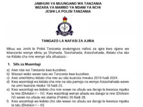 Nafasi za Kujiunga na Jeshi la Polisi 2025