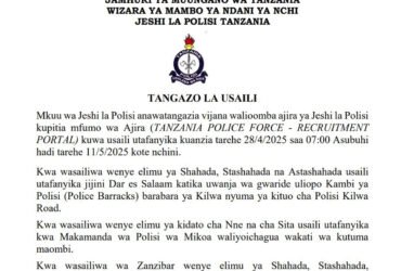Majina ya Walioitwa Kwenye Usaili Jeshi la Polisi Tanzania April 2025