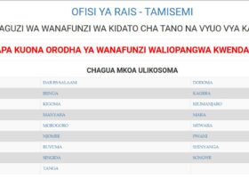 Majina ya Wanafunzi na Shule Walizopangiwa Kidato cha Tano 2025