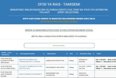 Pakua na Angalia Orodha ya Majina ya Waliochaguliwa
