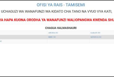Waliochaguliwa Kidato cha Tano Arusha 2025 2026