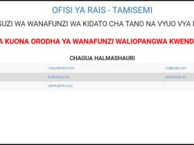 Waliochaguliwa Kidato cha Tano Mkoa wa Dodoma