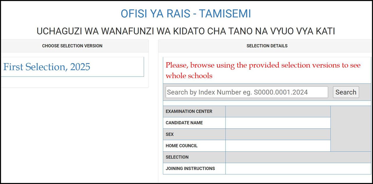 Form Five Selection 2025: Majina Waliochaguliwa Kidato cha Tano 2025/2026 Yatangazwa!