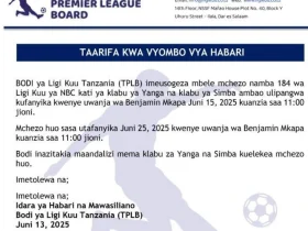 Mechi Ya Watani Wa Jadi Yanga VS Simba Yasukumwa Mbele Hadi Juni 25