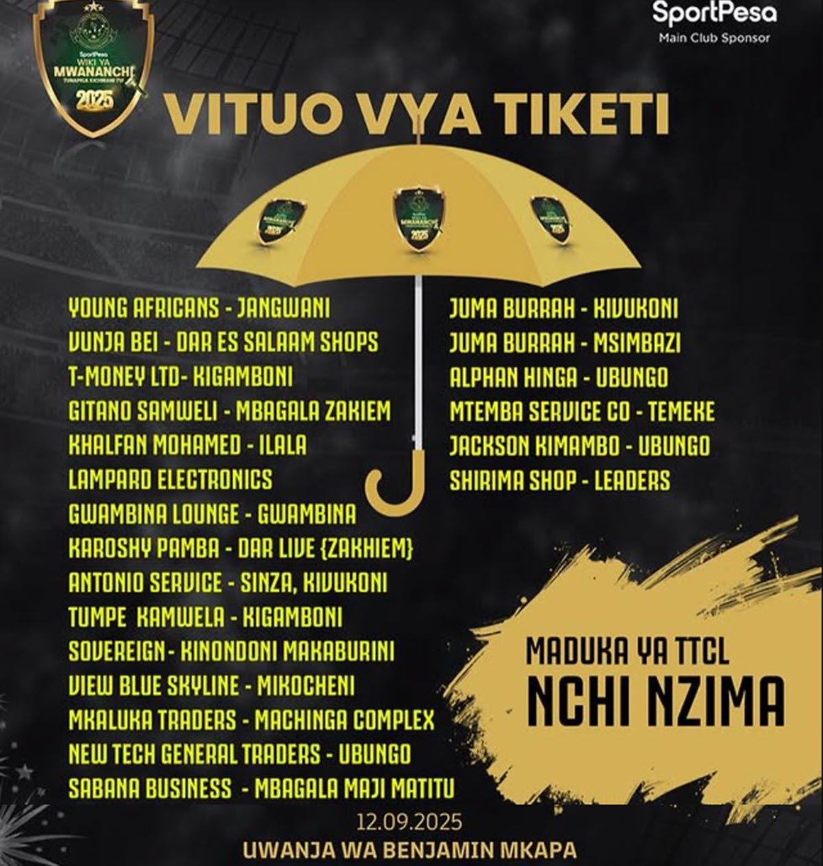 Vituo vya Kununua Tiketi za Siku ya Yanga DAY 2025