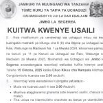Majina ya Usaili Kusimamia Uchaguzi 2025 Segerea