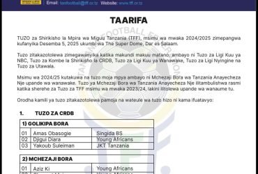 Tuzo za Shirikisho la Mpira wa Miguu Tanzania TFF msimu wa 2024 2025 @ligikuu 4