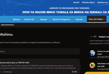 muonekano wa tovuti ya tamisemi