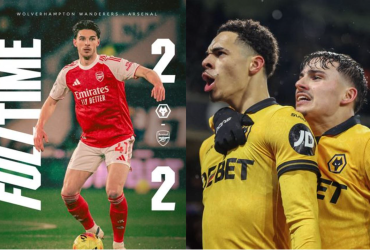 Mbio za Ubingwa EPL Zapamba Moto Baada ya Arsenal Kudondosha Pointi Dhidi ya Wolves