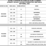 Ratiba ya Mtihani wa Kumaliza Elimu ya Msingi 2026