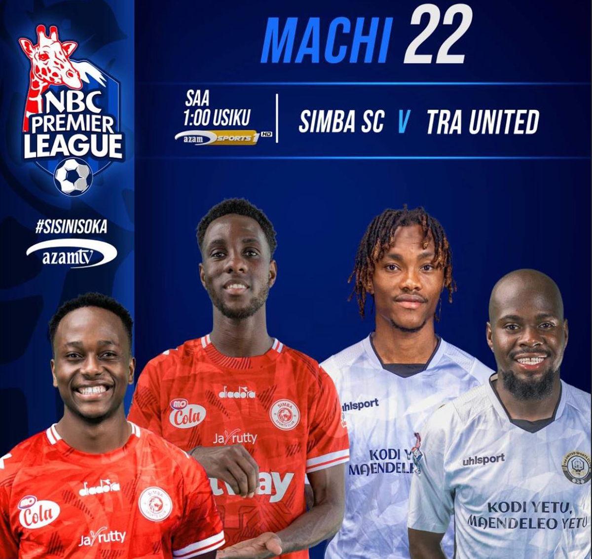 Kikosi cha Simba VS TRA United Leo 22/03/2026