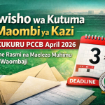 Mwisho wa Kutuma Maombi ya Kazi TAKUKURU PCCB April 2026