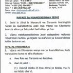 Nafasi za Kazi Jeshi la Wananchi JWTZ April 2026 1