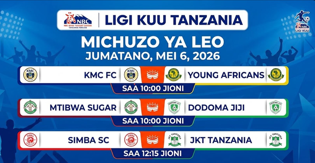 Ratiba ya Ligi Kuu Ya NBC Leo 06/05/2026