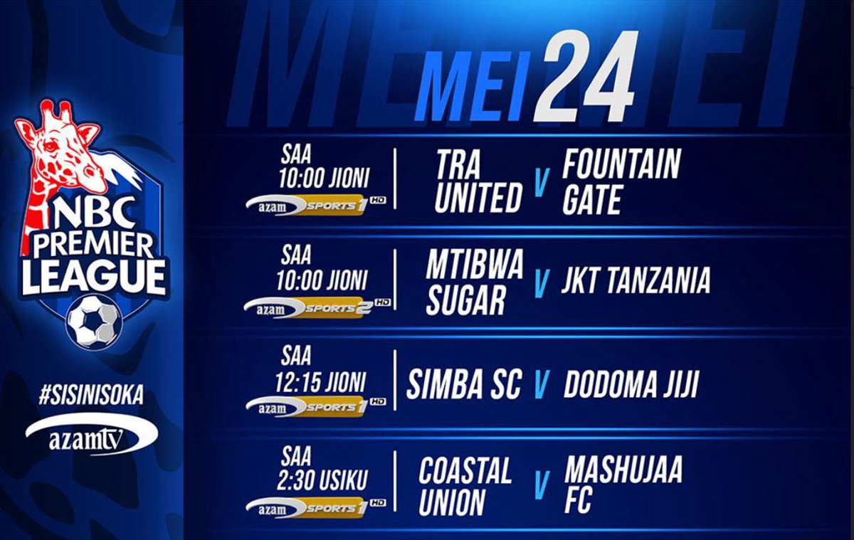 Ratiba ya ligi kuu ya nbc leo 24/05/2026