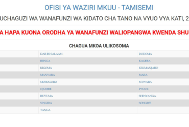 waliochaguliwa kidato cha tano 2026