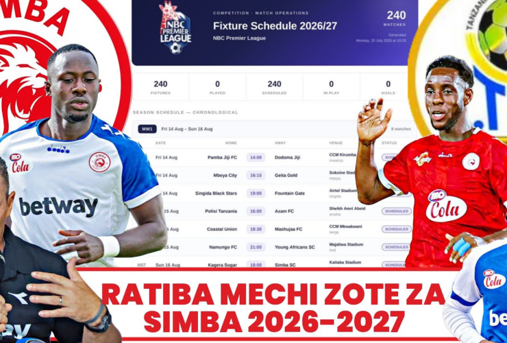 ratiba ya mechi za simba