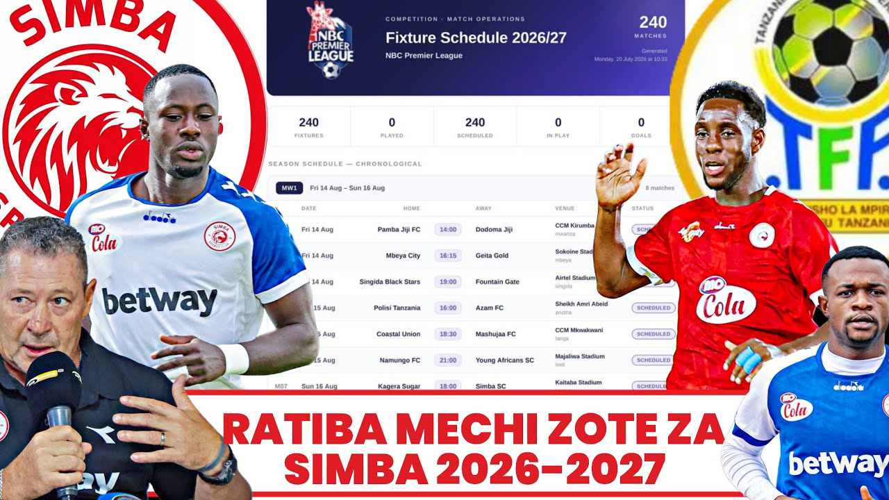 Ratiba ya Simba SC Ligi Kuu ya NBC 2026/2027